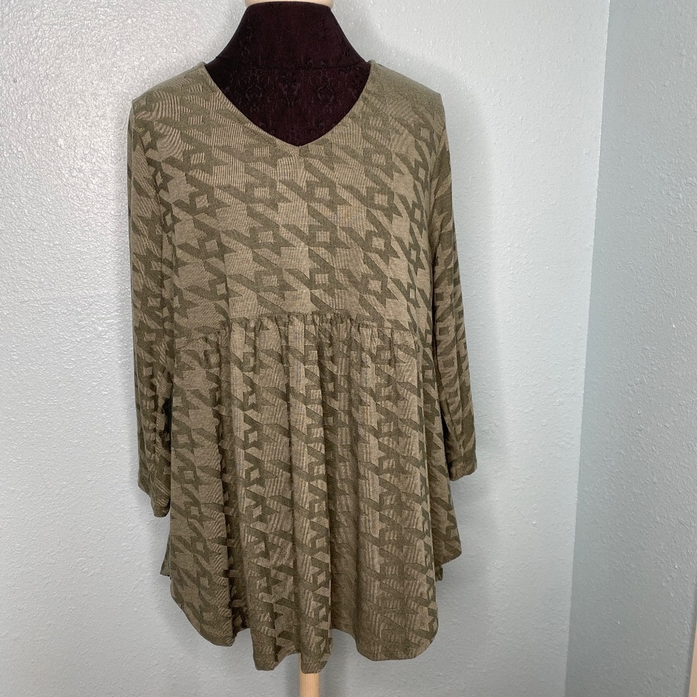 The ZigZag Stripe Plus Size Green Blouse